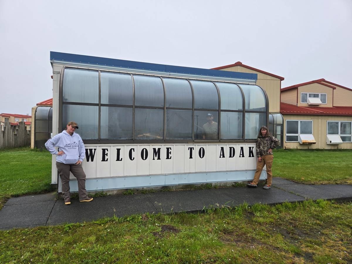Welcome to Adak Lodge sign