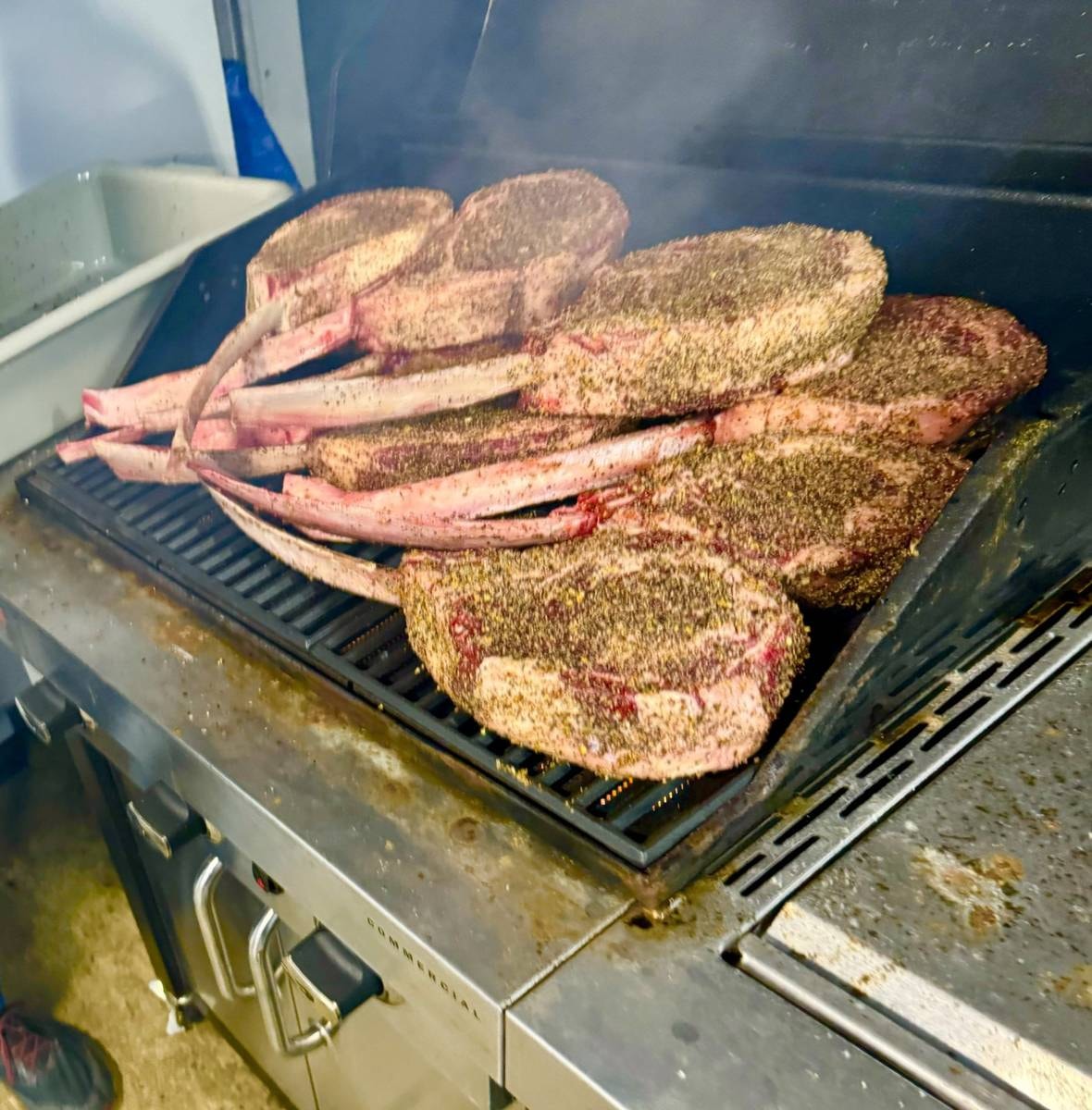 Tomahawks on the grill