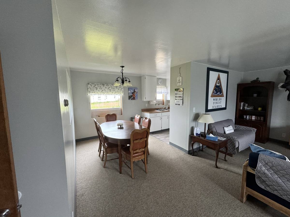 Open dining and living area